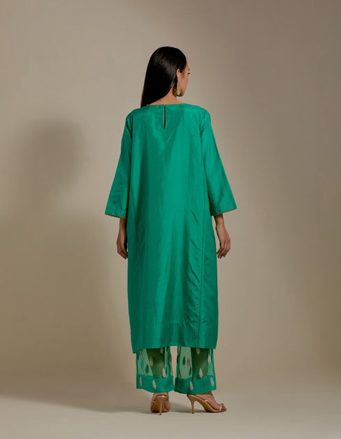 Padma green embroidered tunic with trousers