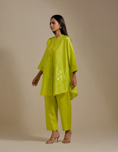 Padma lime embroidered tunic with trousers-2