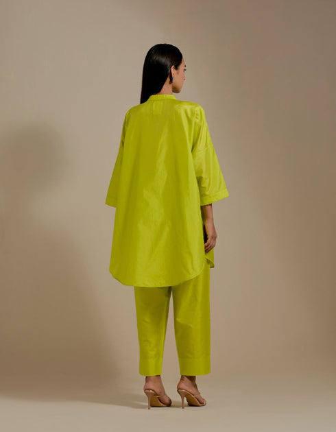 Padma lime embroidered tunic with trousers-2
