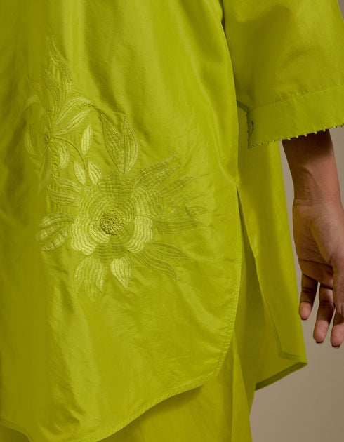 Padma lime embroidered tunic with trousers-2