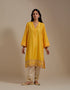 Padma mango yellow and champagne embroidered tunic with trousers