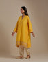 Padma mango yellow and champagne embroidered tunic with trousers