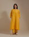 Padma mango yellow embroidered tunic with trousers-1