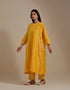 Padma mango yellow embroidered tunic with trousers-1