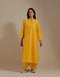 Padma mango yellow embroidered tunic with trousers-2