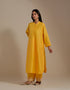 Padma mango yellow embroidered tunic with trousers-2