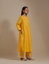 Padma mango yellow embroidered tunic with trousers-2