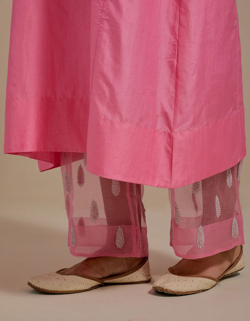 Padma pink embroidered tunic with trousers-1