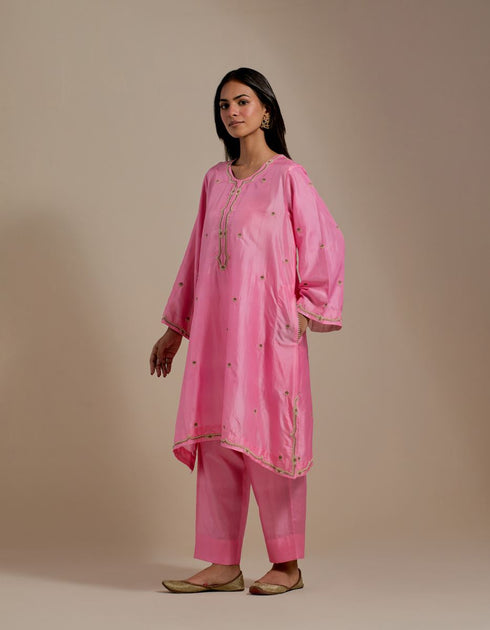 Padma pink embroidered tunic with trousers-2