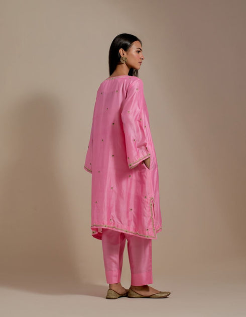 Padma pink embroidered tunic with trousers-2