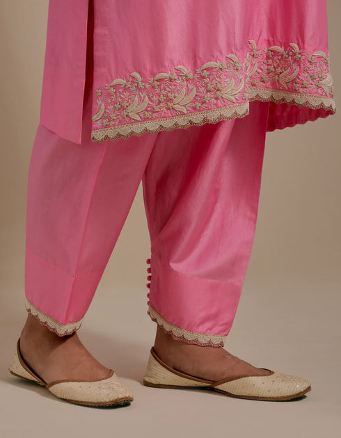 Padma pink embroidered tunic with trousers-4