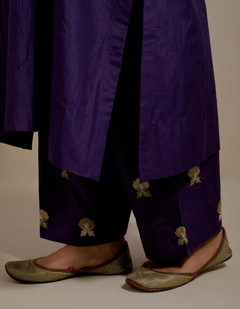 Padma purple embroidered tunic with trousers-1