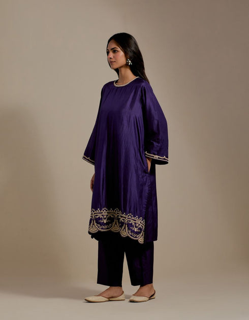 Padma purple embroidered tunic with trousers-2