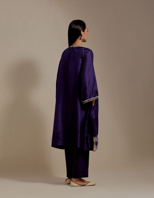 Padma purple embroidered tunic with trousers-2