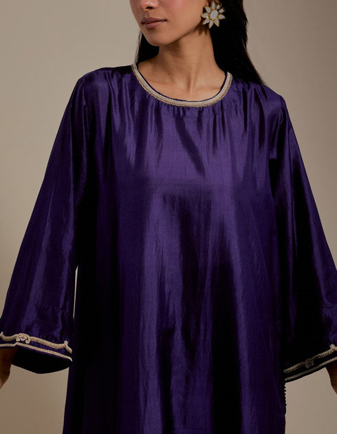 Padma purple embroidered tunic with trousers-2