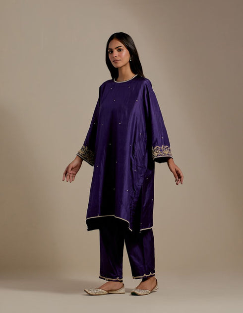 Padma purple embroidered tunic with trousers-3