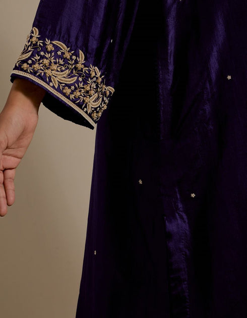 Padma purple embroidered tunic with trousers-3