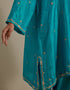 Padma turquoise embroidered tunic with trousers-2