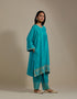 Padma turquoise embroidered tunic with trousers-3