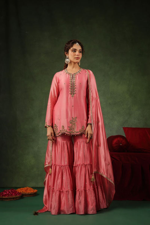 Pakeezah gharara joda Gulabi set