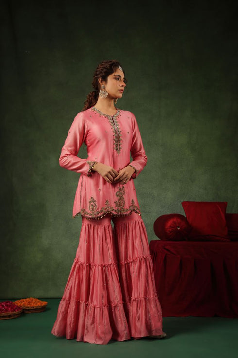 Pakeezah gharara joda Gulabi set