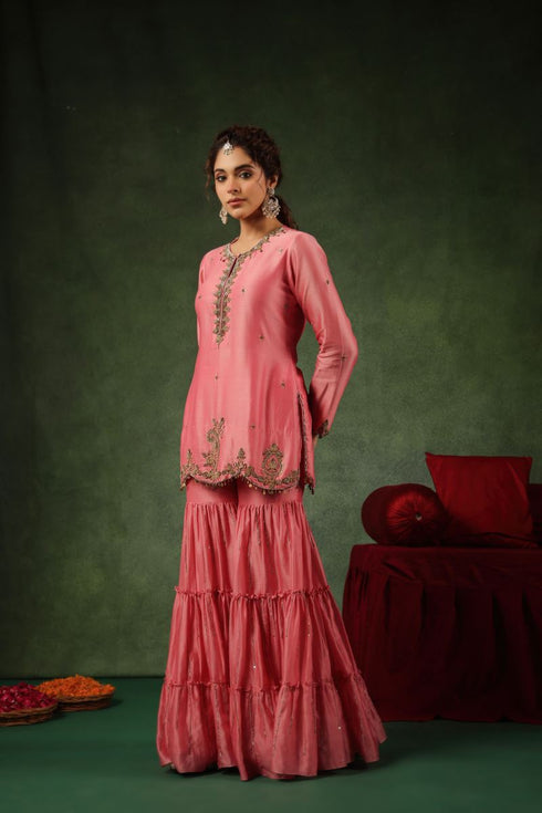 Pakeezah gharara joda Gulabi set