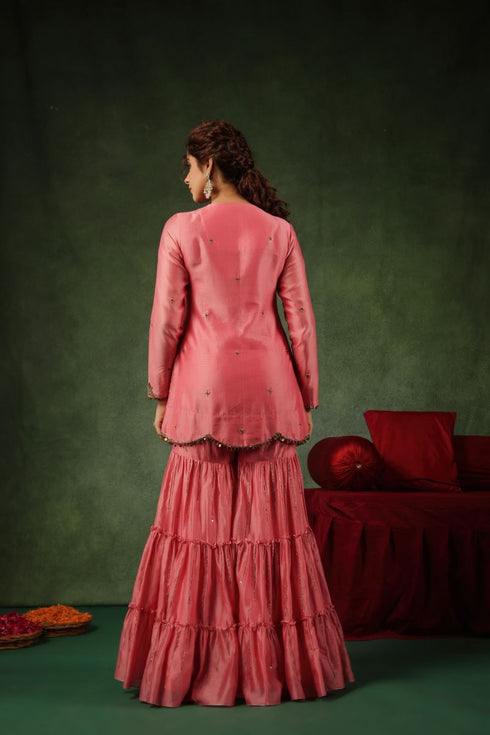 Pakeezah gharara joda Gulabi set