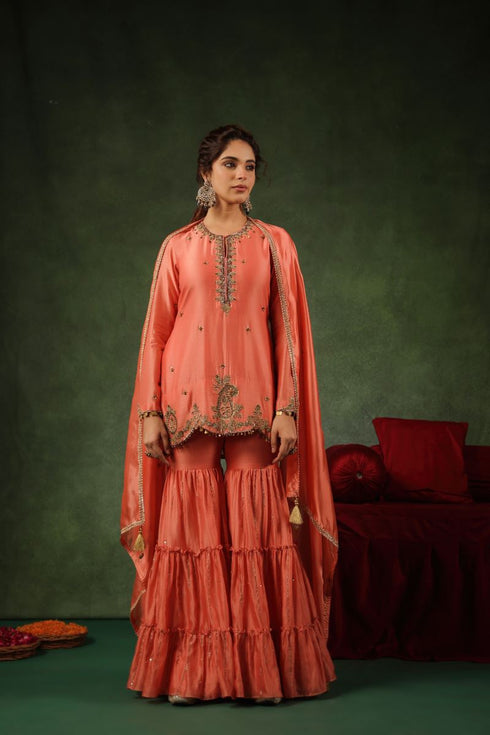 Pakeezah gharara joda narangi set