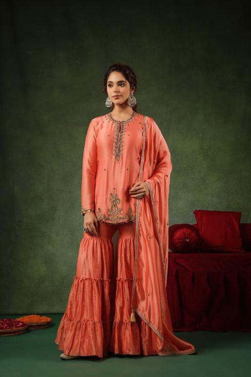 Pakeezah gharara joda narangi set