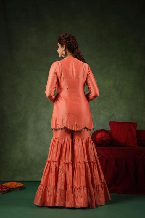 Pakeezah gharara joda narangi set