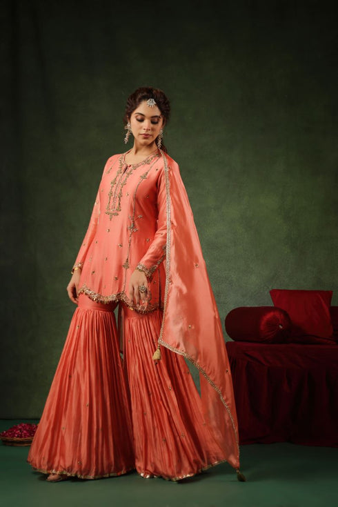 Pakeezah sharara joda narangi set