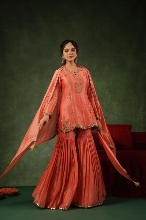 Pakeezah sharara joda narangi set