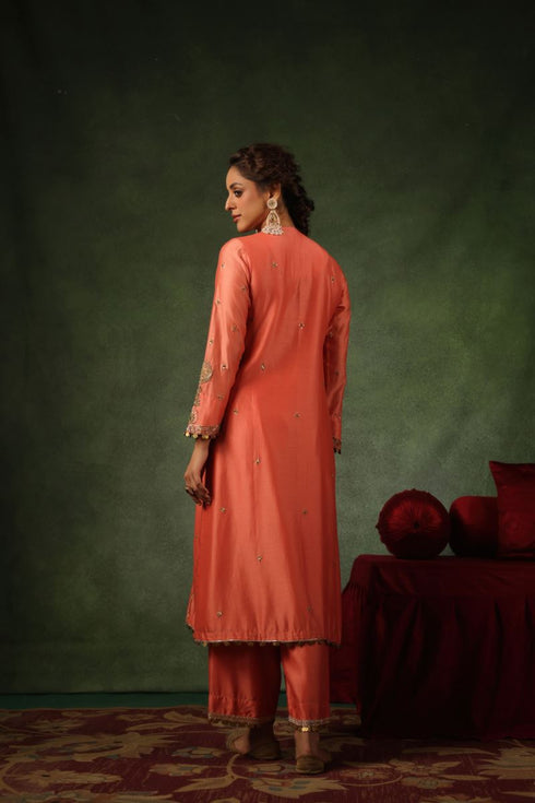 Pakeezah zardozi patti butaa joda narangi set