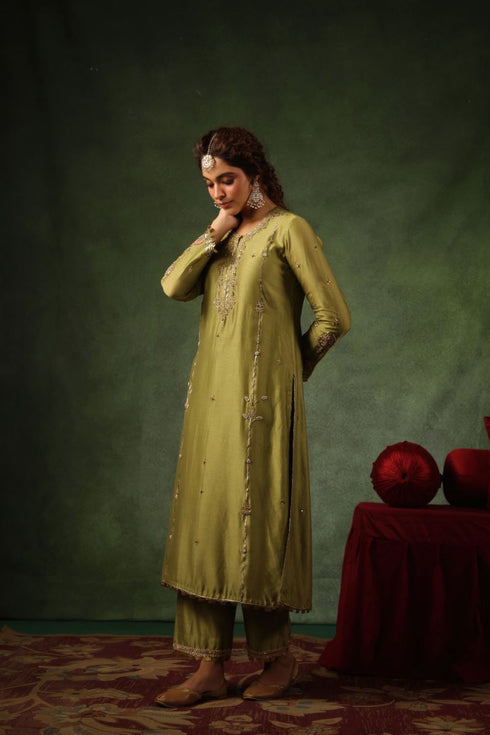 Pakeezah zardozi patti buta joda hara set