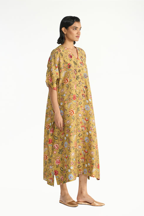 Pallavi gold kaftan dress
