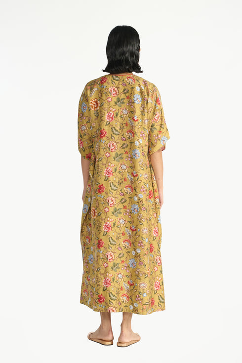 Pallavi gold kaftan dress