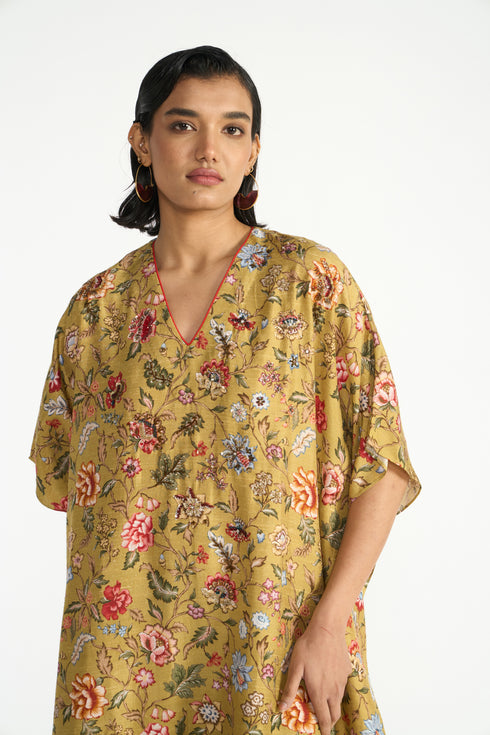 Pallavi gold kaftan dress