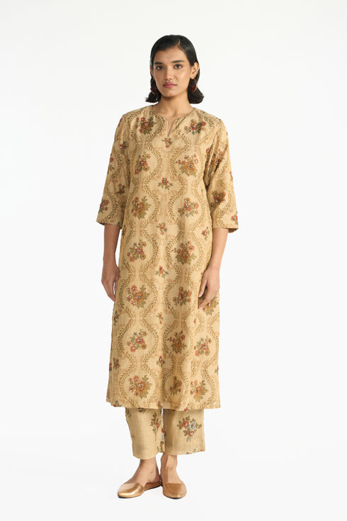 Parijat beige kurta set