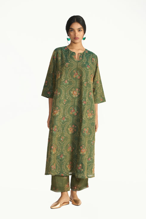 Parijat green kurta set