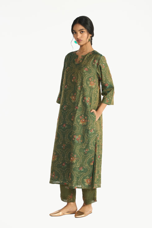 Parijat green kurta set