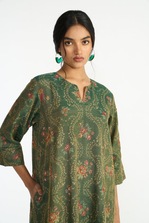 Parijat green kurta set