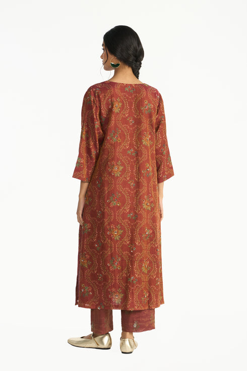 Parijat wine kurta set