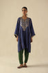 Parizad ink blue and deep green kurta set