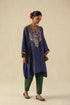 Parizad ink blue and deep green kurta set