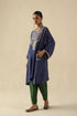 Parizad ink blue and deep green kurta set