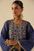 Parizad ink blue and deep green kurta set