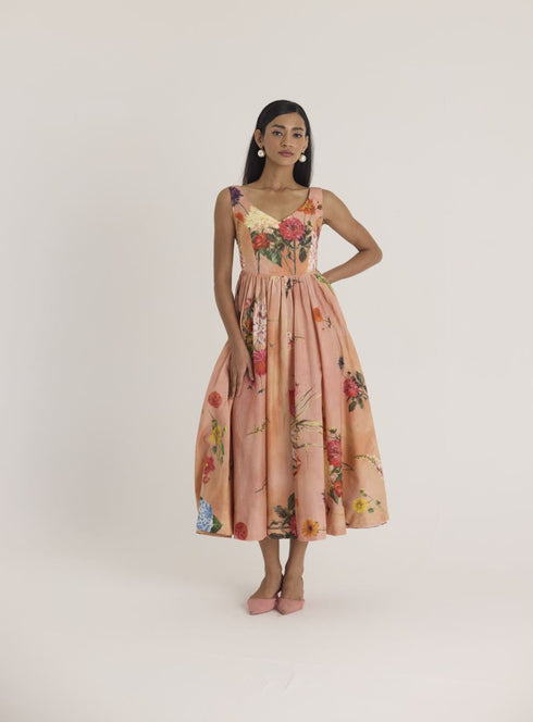 Peach buttercup dress