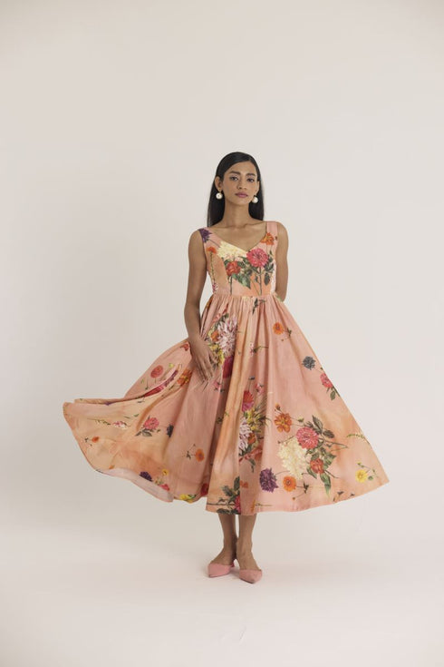 Peach buttercup dress