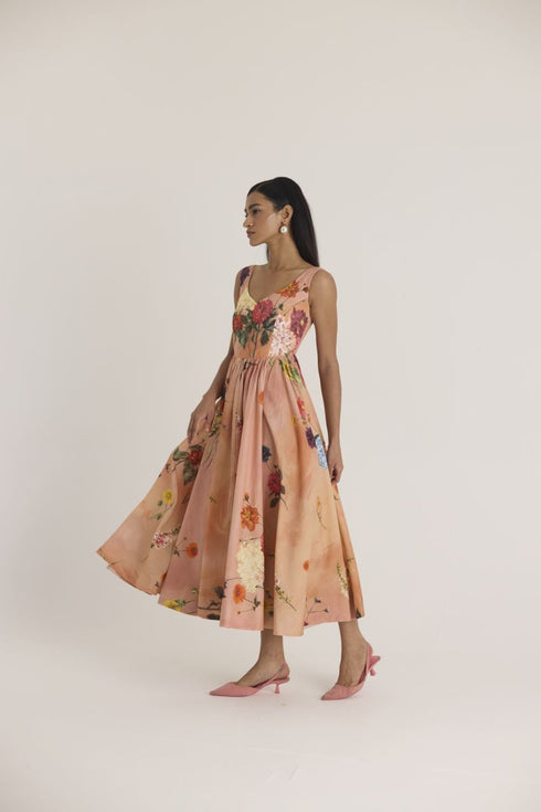 Peach buttercup dress