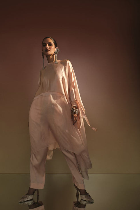 Peach cape with trouser